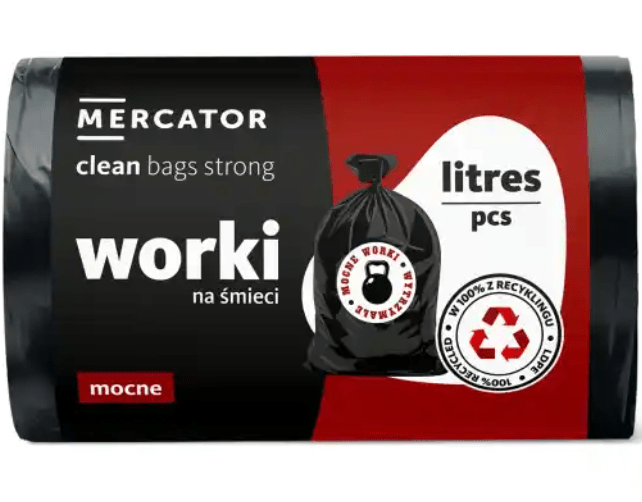 Worki LD 60l 50 szt czarne STRONG